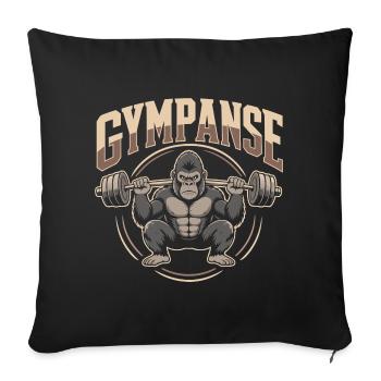Gympanse Gewichtheber Bodybuilding - Sofakissenbezug 45 x 45 cm - Schwarz - Vorne