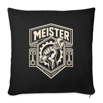 KFZ Meisterprüfung bestanden - Sofakissenbezug 45 x 45 cm - Schwarz - Vorne
