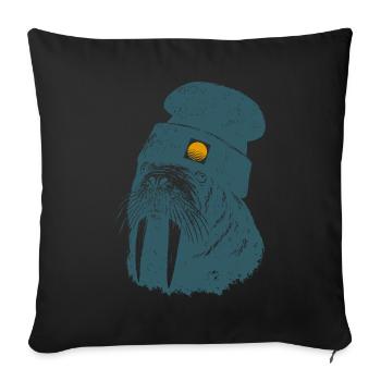 Walross Meer Küstenkind Outdoor - Sofakissenbezug 45 x 45 cm - Schwarz - Vorne