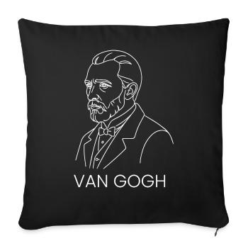Van Gogh Line Porträt-T-Shirt - Sofakissenbezug 45 x 45 cm - Schwarz - Vorne