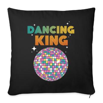 Dancing King Discokugel Vintage Geburtstag Party - Sofakissenbezug 45 x 45 cm - Schwarz - Vorne