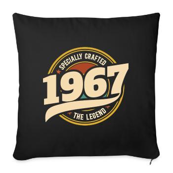 1967 60-jähriges Vintage-Jubiläum - Sofakissenbezug 45 x 45 cm - Schwarz - Vorne