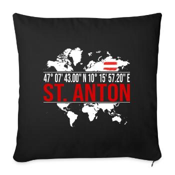 St. Anton - Sofakissenbezug 45 x 45 cm - Schwarz - Vorne