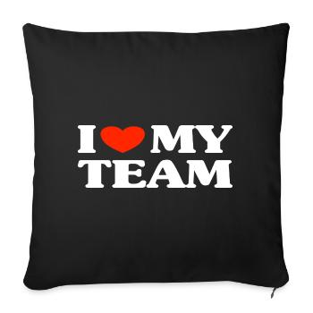 Team Teamwork Spruch - Sofakissenbezug 45 x 45 cm - Schwarz - Vorne
