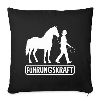 Lustiges Pferdemädchen & Reiter Spruch Geschenke - Sofakissenbezug 45 x 45 cm - Schwarz - Vorne