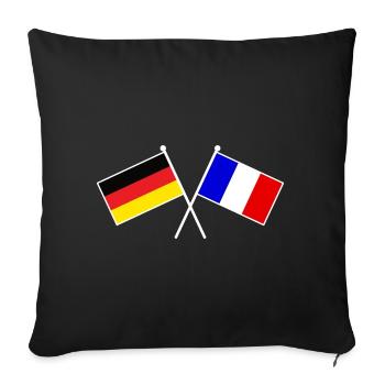 Deutschland & Frankreich Flaggen - Freundschaft - Sofakissenbezug 45 x 45 cm - Schwarz - Vorne
