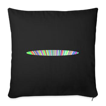 Regenbogen-Oval-Design - Sofakissenbezug 45 x 45 cm - Schwarz - Vorne
