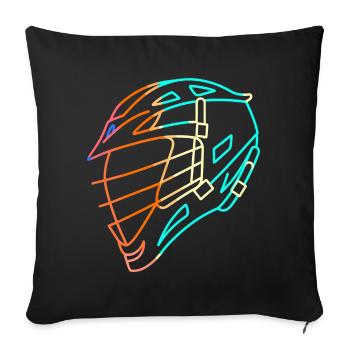 Lacrossehelm - Sofakissenbezug 45 x 45 cm - Schwarz - Vorne