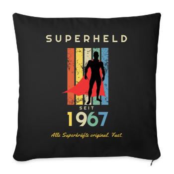 Jahrgang 1967 Superheld 60. Geburtstag Mann - Sofakissenbezug 45 x 45 cm - Schwarz - Vorne