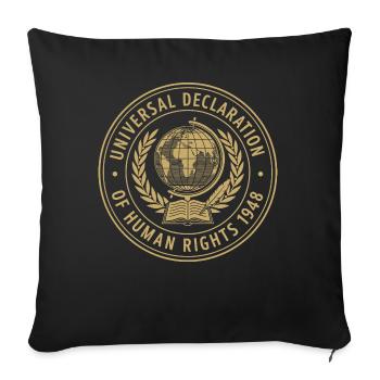 Globale Menschenrechte Emblem - Sofakissenbezug 45 x 45 cm - Schwarz - Vorne