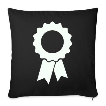 Auszeichnungsbadge mit Kranz - Sofakissenbezug 45 x 45 cm - Schwarz - Vorne