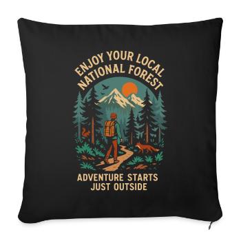 Enjoy Your Local National Forest - Sofakissenbezug 45 x 45 cm - Schwarz - Vorne