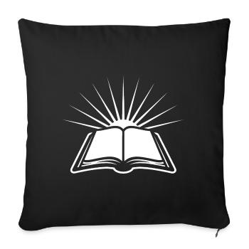 Strahlendes offenes Buch - Sofakissenbezug 45 x 45 cm - Schwarz - Vorne