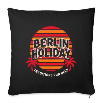 Berlin Holiday Traditions Run Deep Berlin Retro - Sofakissenbezug 45 x 45 cm - Schwarz - Vorne