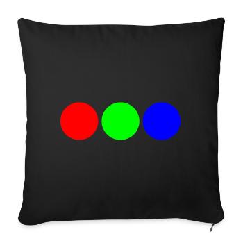 Triaden-Neonkreise - Sofakissenbezug 45 x 45 cm - Schwarz - Vorne