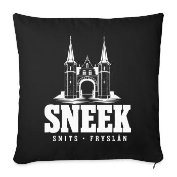 Sneek Snits Waterpoort Friesland Hoodie, Shirt - Sofakissenbezug 45 x 45 cm - Schwarz - Vorne