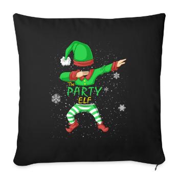 Partyelfen-Familie Passende Weihnachtsfeiertage - Sofakissenbezug 45 x 45 cm - Schwarz - Vorne