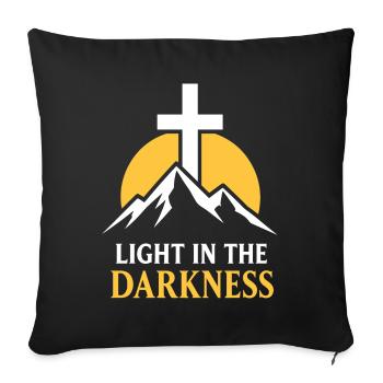 Licht-in-der-Dunkelheit-Bergkreuz - Sofakissenbezug 45 x 45 cm - Schwarz - Vorne