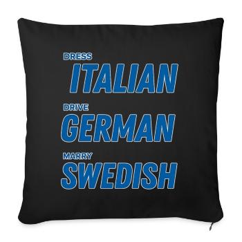 043 Kulturübergreifende Paarphrasen Tee - Sofakissenbezug 45 x 45 cm - Schwarz - Vorne