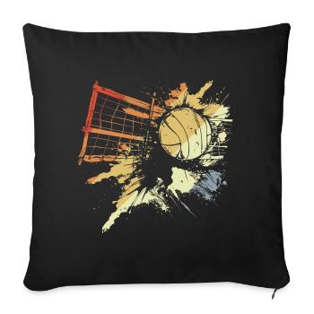 Volleyball Vintage Look - Sofakissenbezug 45 x 45 cm - Schwarz - Vorne