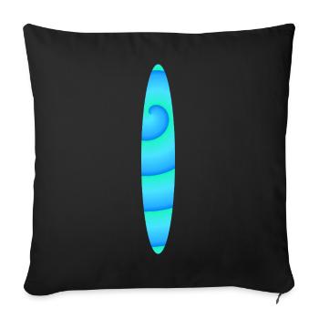 Abstraktes Spiral-Surfbrett - Sofakissenbezug 45 x 45 cm - Schwarz - Vorne