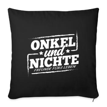 Onkel und Nichte Partner Shirt Partner Look - Sofakissenbezug 45 x 45 cm - Schwarz - Vorne