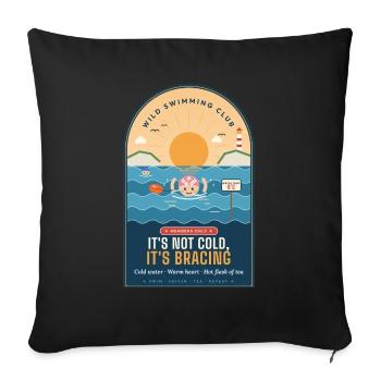 Wilder Schwimmclub Es ist nicht kalt Es ist erfrischend - Sofakissenbezug 45 x 45 cm - Schwarz - Vorne