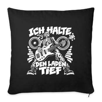 Tiefe Töne Bassist - Sofakissenbezug 45 x 45 cm - Schwarz - Vorne