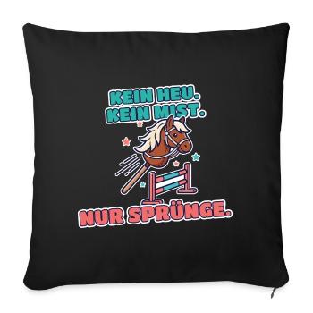 Hobby Horsing Steckenpferd Springen - Sofakissenbezug 45 x 45 cm - Schwarz - Vorne