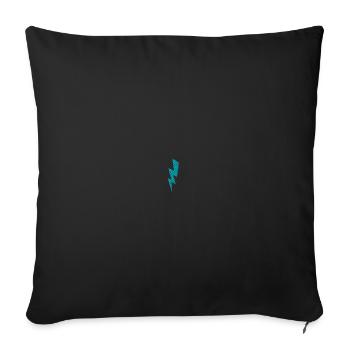 Embroidered lightning bolt - Sofa pillowcase 17,3'' x 17,3'' (45 x 45 cm) - black - Front