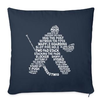 Goalie Lingo - Grunge Text-Version (white print) - Sofakissenbezug 45 x 45 cm - Navy - Vorne