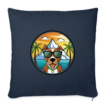 Mountain Cur Hund Rasse Cartoon Sonnenbrille Strand - Sofakissenbezug 45 x 45 cm - Navy - Vorne