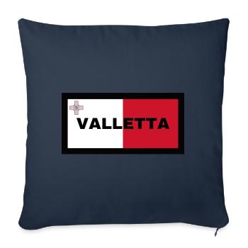 Valletta City in Malta Flagge - Sofakissenbezug 45 x 45 cm - Navy - Vorne