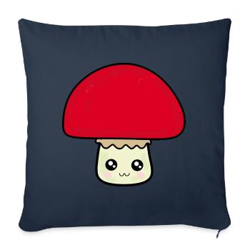 Kawaii Pilz Kawaii Chibi Kawaii food - Sofakissenbezug 45 x 45 cm - Navy - Vorne