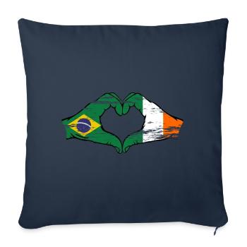 Brésil Irlande Drapeau Aiguilles Coeur Forme Utilisé - Housse de coussin décorative 45 x 45 cm - bleu marine - Devant