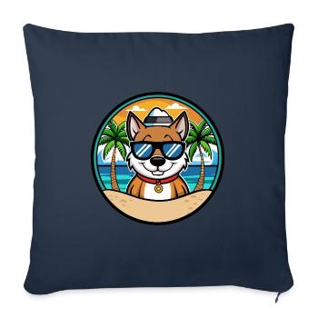 Cao De Seo Miguel Dog Breed Cartoon Beach - Sofa pillowcase 17,3'' x 17,3'' (45 x 45 cm) - navy - Front
