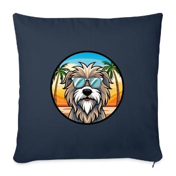 Lunettes de soleil Bergamasco Shepherd Dog Breed Cartoon - Housse de coussin décorative 45 x 45 cm - bleu marine - Devant