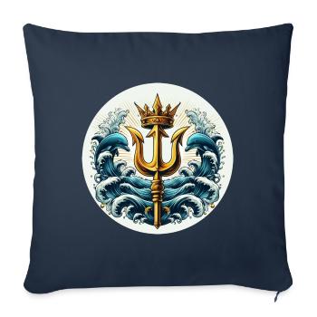 Trident Symbol - Sofa pillowcase 17,3'' x 17,3'' (45 x 45 cm) - navy - Front