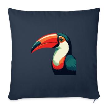 Toucan Cartoon Character Colorful Pet Animal - Sofa pillowcase 17,3'' x 17,3'' (45 x 45 cm) - navy - Front