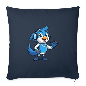 Blue Jay Lustige Cartoon Figur Kopfhörer Musik - Sofakissenbezug 45 x 45 cm - Navy - Vorne