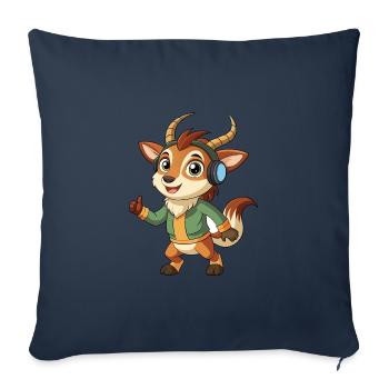 Antilope Lustige Cartoon Figur Kopfhörer Musik - Sofakissenbezug 45 x 45 cm - Navy - Vorne