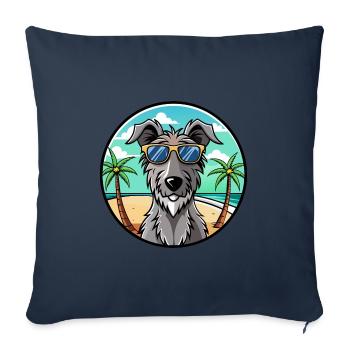 Scottish Deerhound Dog Breed Cartoon Sunglasses - Sofa pillowcase 17,3'' x 17,3'' (45 x 45 cm) - navy - Front