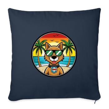 Portuguese Watchdog Breed Cartoon Sunglasses Beach - Sofa pillowcase 17,3'' x 17,3'' (45 x 45 cm) - navy - Front