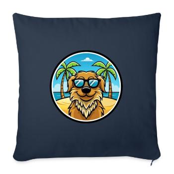 Friesische Wasserhundrasse Cartoon Sonnenbrille Strand - Sofakissenbezug 45 x 45 cm - Navy - Vorne