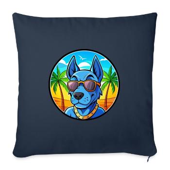 Blue Thai Ridgeback Dog Breed Cartoon Sunglasses - Sofa pillowcase 17,3'' x 17,3'' (45 x 45 cm) - navy - Front
