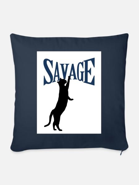 Wildkatze in Silhouette - Sofakissenbezug 45 x 45 cm - Navy