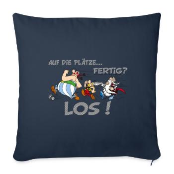 Asterix Obelix Auf die Plätze... Fertig? Los! - Sofakissenbezug 45 x 45 cm - Navy - Vorne