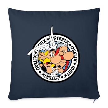 Asterix & Obelix Mit Idefix Auf Abenteuertour - Sofakissenbezug 45 x 45 cm - Navy - Vorne