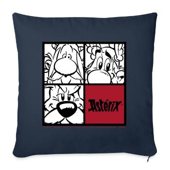 Asterix & Obelix & Idefix Porträt - Sofakissenbezug 45 x 45 cm - Navy - Vorne