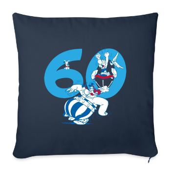 Asterix & Obelix 60. Geburtstag Design - Sofakissenbezug 45 x 45 cm - Navy - Vorne